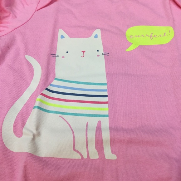 Gap Girls 3-6 & 6-12 Months Pink Kitten Shirt & Soft Denim Jeans Outfit - Picture 2 of 5